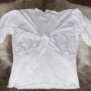 NWOT Abercrombie white front tie top